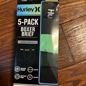 Hurley Boy's 5-Pack Moisture Wicking Stretch Boxers briefs  NEW w TAGS